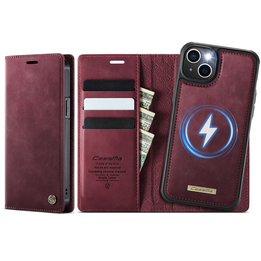 CASEME For iPhone 14 Plus / iPhone 15 Plus Case  C49  Compatible with MagSafe RFID Blocking Detachable Wallet Leather Phone Cover