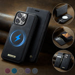 CASEME For iPhone 15 Pro Case C49 Compatible with MagSafe RFID Blocking Detachable Wallet Leather Phone Cover