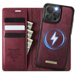 CASEME For iPhone 15 Pro Case C49 Compatible with MagSafe RFID Blocking Detachable Wallet Leather Phone Cover