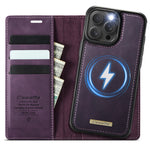 CASEME For iPhone 15 Pro Case C49 Compatible with MagSafe RFID Blocking Detachable Wallet Leather Phone Cover