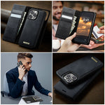 CASEME For iPhone 15 Pro Max Case  C49  Compatible with MagSafe RFID Blocking Detachable Wallet Leather Phone Cover