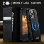 CASEME For iPhone 15 Pro Max Case  C49  Compatible with MagSafe RFID Blocking Detachable Wallet Leather Phone Cover