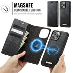 CASEME For iPhone 15 Pro Max Case  C49  Compatible with MagSafe RFID Blocking Detachable Wallet Leather Phone Cover