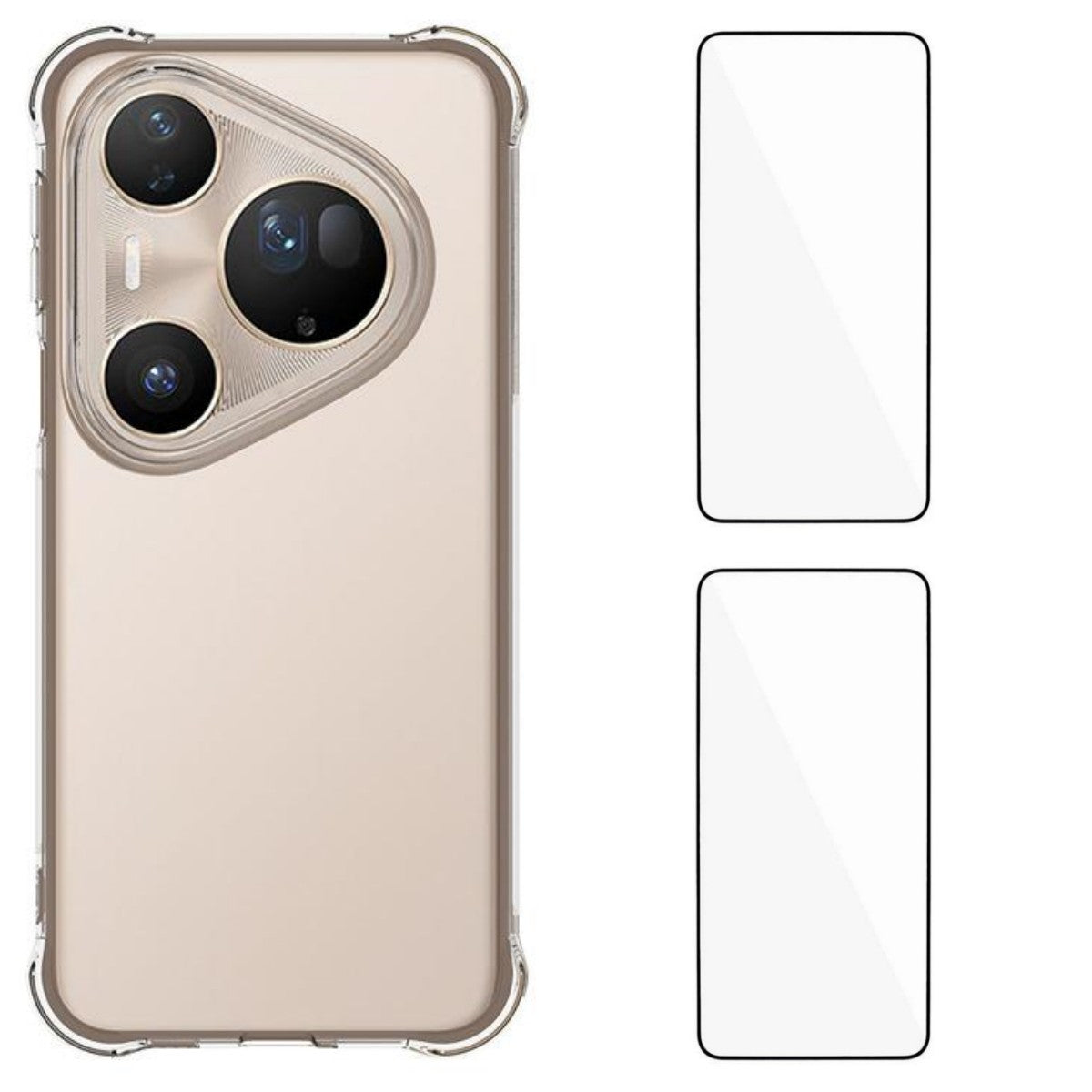 WANLONFENG För Huawei Pura 80 Ultra TPU-skal WL2-serien 2.0mm mobilskydd med 2 st. härdat glasfilm