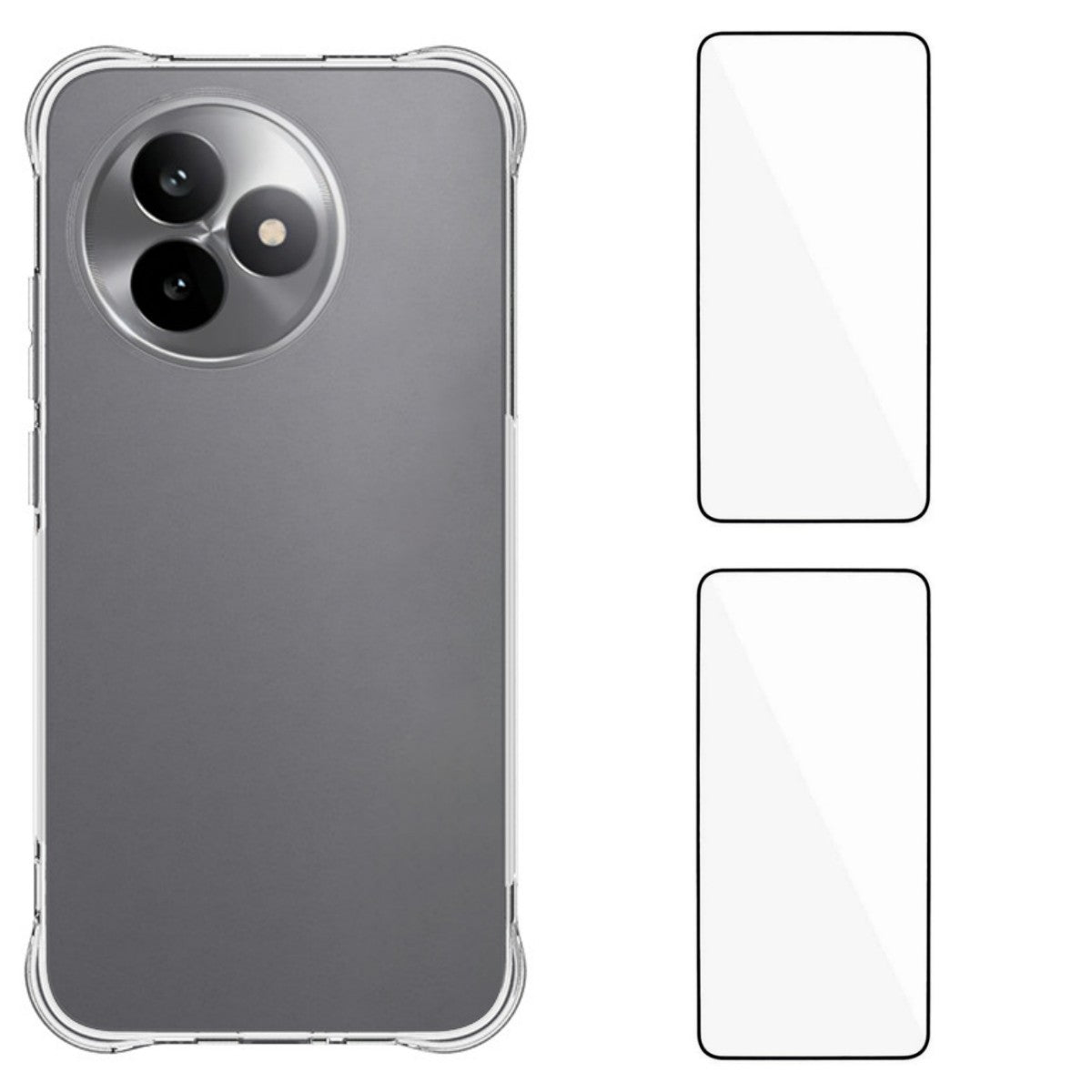WANLONFENG TPU-cover til Xiaomi Redmi K80 Ultra 5G, WL2-serien, 2.0 mm mobilbeskyttelse med 2 stk. hærdet glasfilm