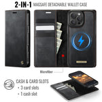 CASEME For iPhone 16 Pro Case  C49  Compatible with MagSafe RFID Blocking Detachable Wallet Leather Phone Cover