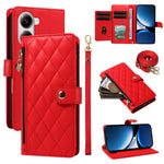 For Xiaomi Poco X7 Pro 5G / Xiaomi Redmi Turbo 4 5G Wallet Case with Straps, Rhombus Leather Stand Phone Cover