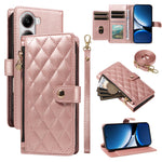 For Xiaomi Poco X7 Pro 5G / Xiaomi Redmi Turbo 4 5G Wallet Case with Straps, Rhombus Leather Stand Phone Cover