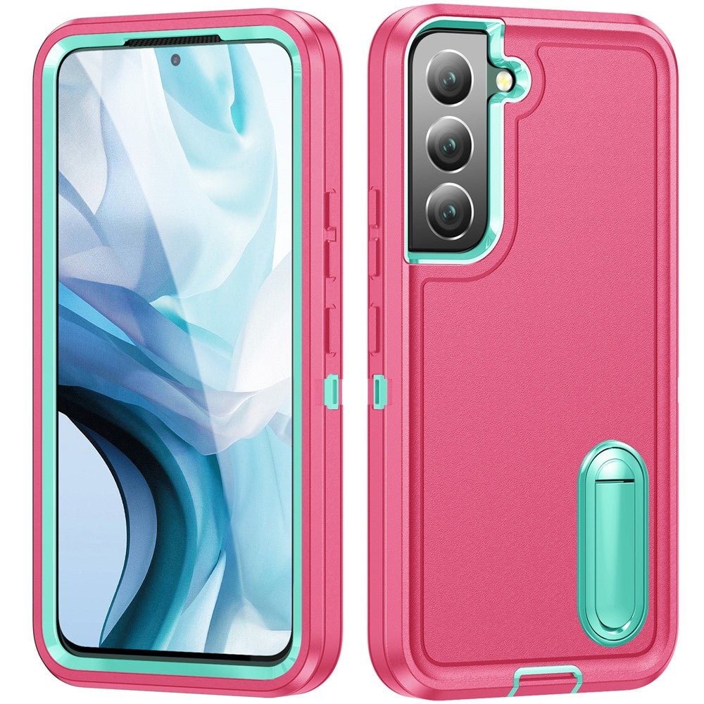 For Samsung Galaxy S22 5G Case Case Kickstand Phone Cover PC + Silicone + EVA 3-in-1 Design