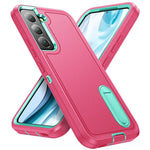 For Samsung Galaxy S22 5G Case Case Kickstand Phone Cover PC + Silicone + EVA 3-in-1 Design