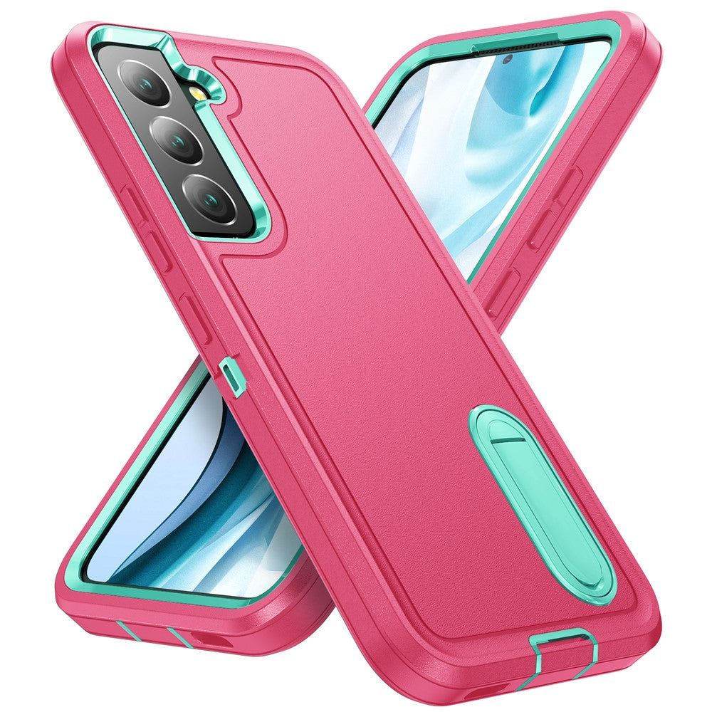 For Samsung Galaxy S22 5G Case Case Kickstand Phone Cover PC + Silicone + EVA 3-in-1 Design