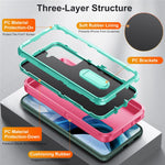 For Samsung Galaxy S22 5G Case Case Kickstand Phone Cover PC + Silicone + EVA 3-in-1 Design