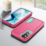 For Samsung Galaxy S22 5G Case Case Kickstand Phone Cover PC + Silicone + EVA 3-in-1 Design