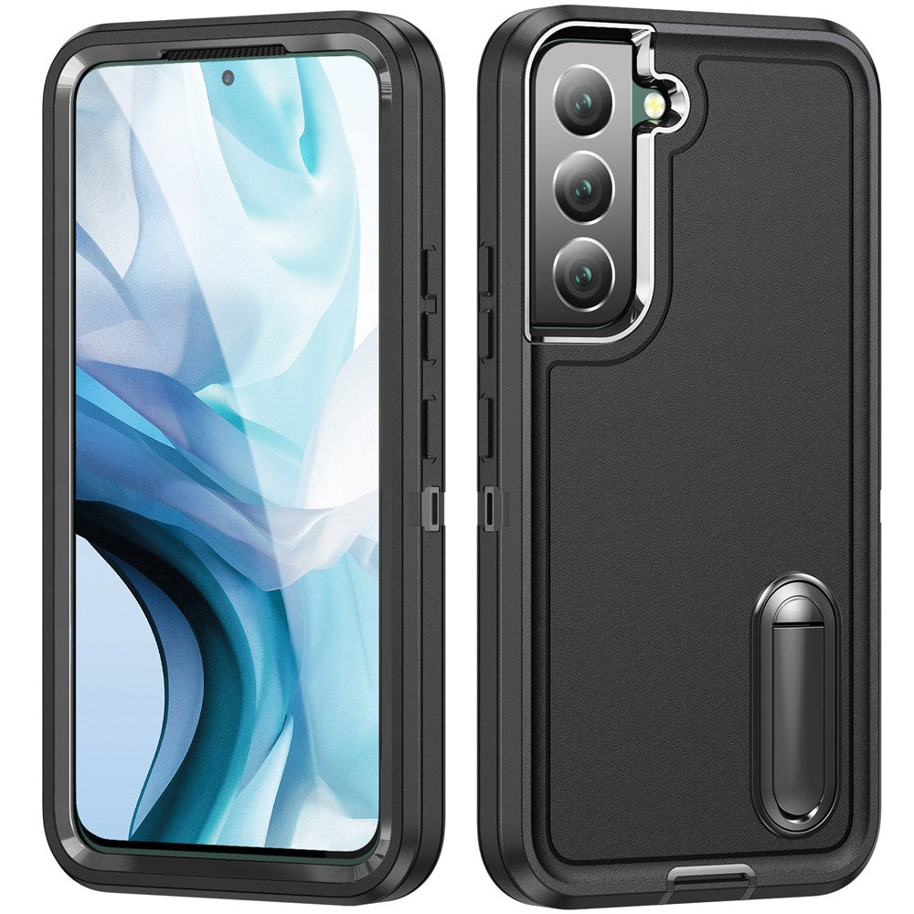 For Samsung Galaxy S22 5G Case Case Kickstand Phone Cover PC + Silicone + EVA 3-in-1 Design