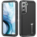 For Samsung Galaxy S22 5G Case Case Kickstand Phone Cover PC + Silicone + EVA 3-in-1 Design