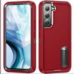 For Samsung Galaxy S22 5G Case Case Kickstand Phone Cover PC + Silicone + EVA 3-in-1 Design