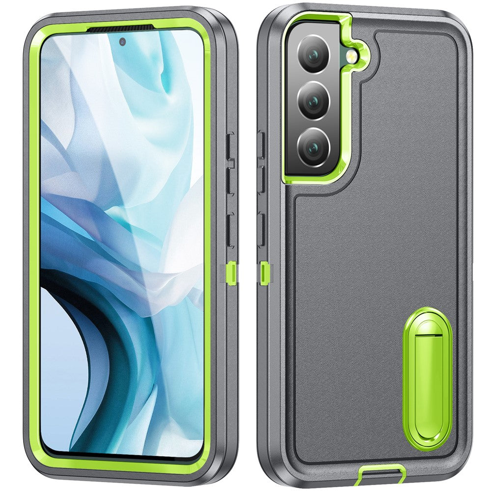 For Samsung Galaxy S22 5G Case Case Kickstand Phone Cover PC + Silicone + EVA 3-in-1 Design