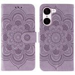 OnePlus Nord CE5 5G / Ace 5 Racing 5G-skal med strassdekor i PU-läder, mandala, präglad design och handledsrem.