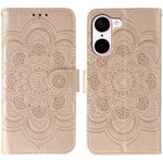OnePlus Nord CE5 5G / Ace 5 Racing 5G-skal med strassdekor i PU-läder, mandala, präglad design och handledsrem.