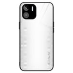 Carbon Fiber Texture Phone Case for Xiaomi Redmi A1 4G / A2 4G , Tempered Glass + TPU Drop-proof Protective Case