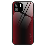 Carbon Fiber Texture Phone Case for Xiaomi Redmi A1 4G / A2 4G , Tempered Glass + TPU Drop-proof Protective Case
