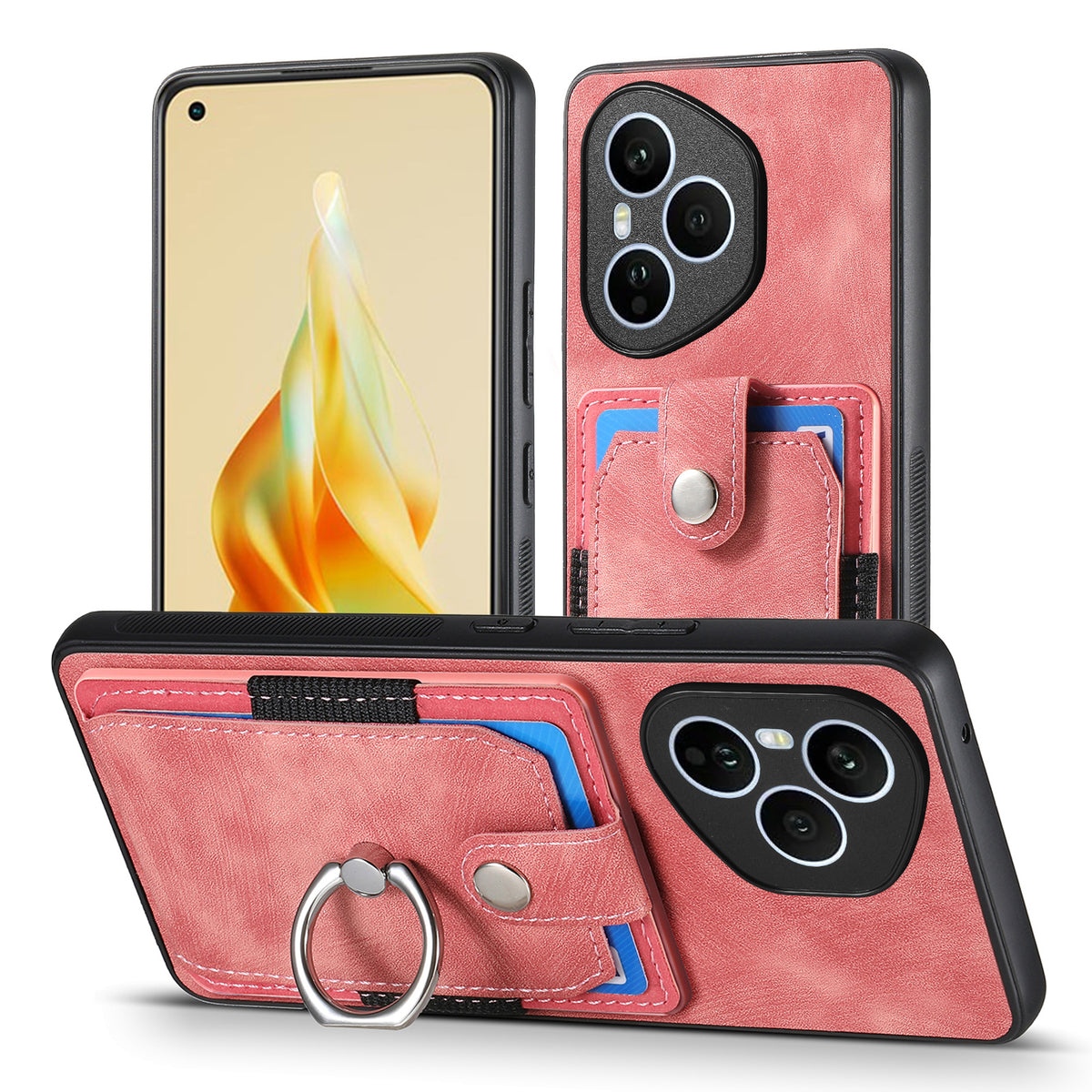 For Honor 400 Pro 5G (Global) Phone Case Leather Back Cover with Card Slots Kickstand