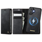 CASEME For iPhone 16 Case  C49  Compatible with MagSafe RFID Blocking Detachable Wallet Leather Phone Cover