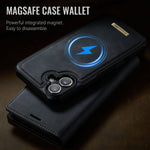 CASEME For iPhone 16 Case  C49  Compatible with MagSafe RFID Blocking Detachable Wallet Leather Phone Cover