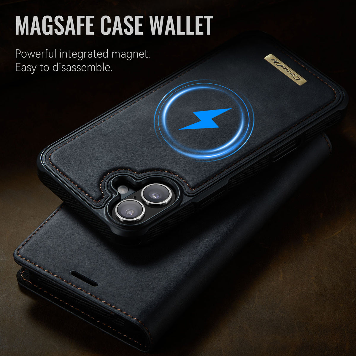 CASEME For iPhone 16 Case  C49  Compatible with MagSafe RFID Blocking Detachable Wallet Leather Phone Cover