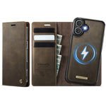 CASEME For iPhone 16 Case  C49  Compatible with MagSafe RFID Blocking Detachable Wallet Leather Phone Cover
