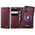 CASEME For iPhone 16 Case  C49  Compatible with MagSafe RFID Blocking Detachable Wallet Leather Phone Cover