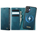 CASEME For iPhone 16 Case  C49  Compatible with MagSafe RFID Blocking Detachable Wallet Leather Phone Cover