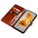 IDEWEI PU-läderskal till Huawei Mate 50 4G, Folio Flip Crazy Horse Texture Stand-plånboksfodral