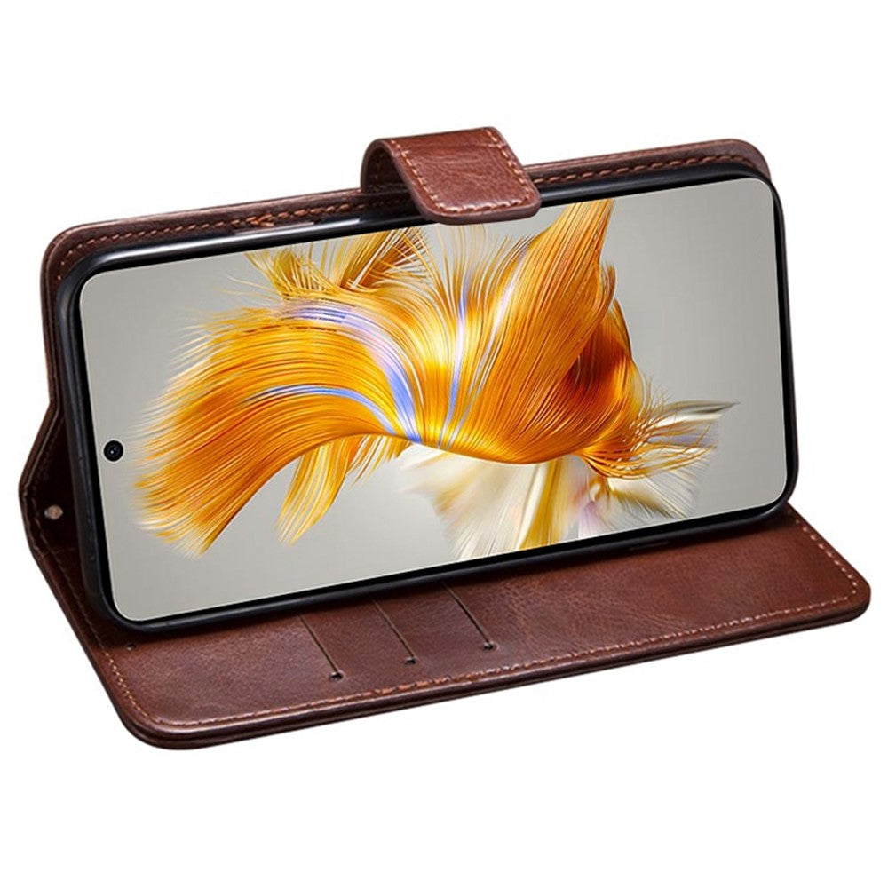IDEWEI PU-läderskal till Huawei Mate 50 4G, Folio Flip Crazy Horse Texture Stand-plånboksfodral