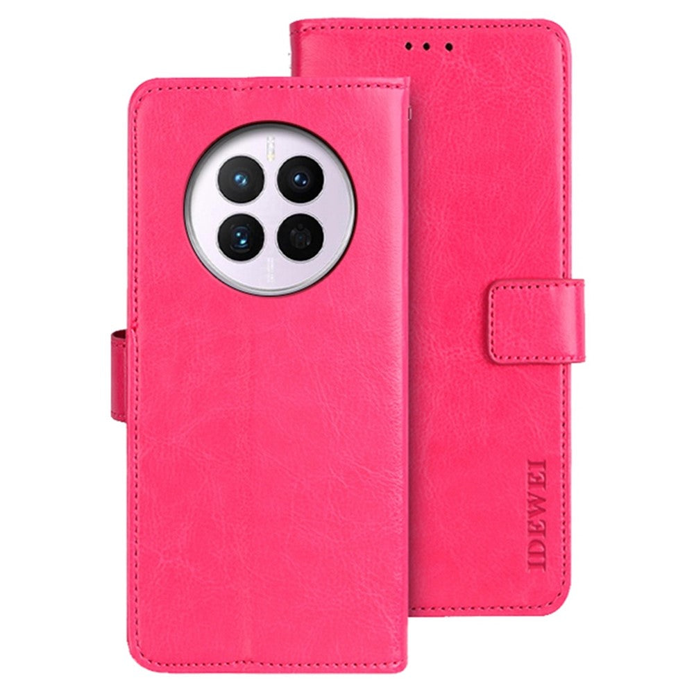 IDEWEI PU-läderskal till Huawei Mate 50 4G, Folio Flip Crazy Horse Texture Stand-plånboksfodral