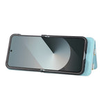 For Samsung Galaxy Z Flip7 5G Case Kickstand Rhombus Leather + TPU Phone Cover with Shoulder Strap