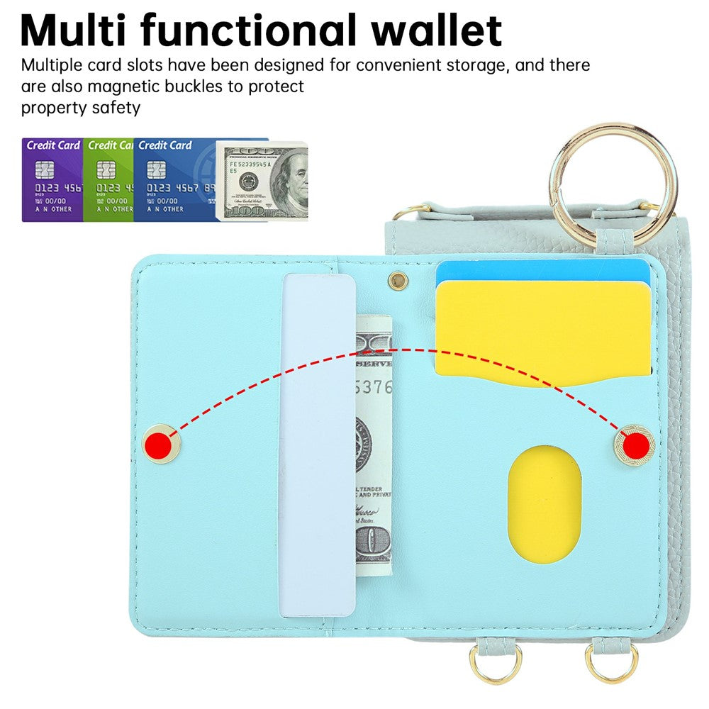 For Samsung Galaxy Z Flip7 5G Case Kickstand Rhombus Leather + TPU Phone Cover with Shoulder Strap