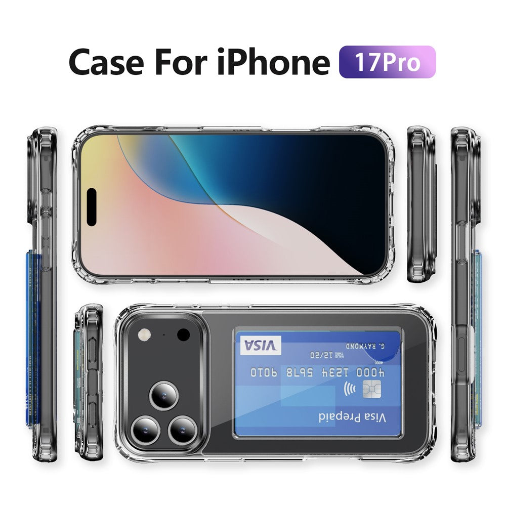 For iPhone 18 Pro / 17 Pro Case Protective TPU Phone Cover with Card Holder