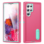 For Samsung Galaxy S22 Ultra 5G Case Case Kickstand Phone Cover PC + Silicone + EVA 3-in-1 Design