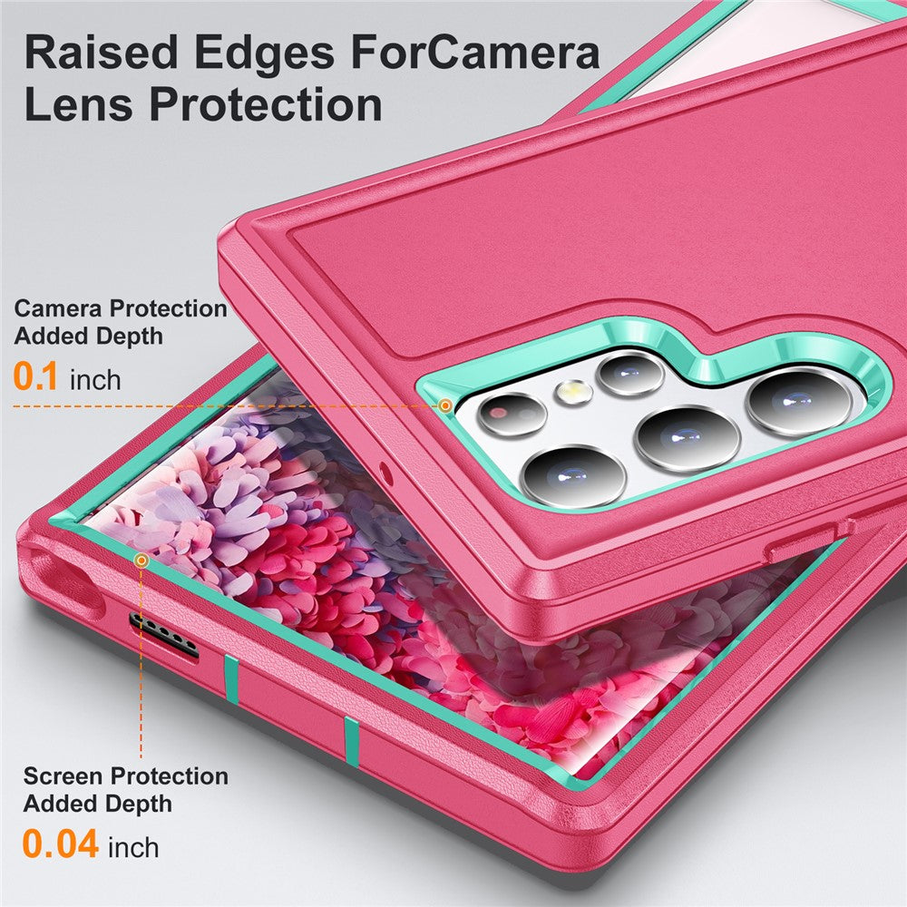 For Samsung Galaxy S22 Ultra 5G Case Case Kickstand Phone Cover PC + Silicone + EVA 3-in-1 Design