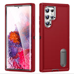 For Samsung Galaxy S22 Ultra 5G Case Case Kickstand Phone Cover PC + Silicone + EVA 3-in-1 Design