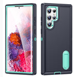 For Samsung Galaxy S22 Ultra 5G Case Case Kickstand Phone Cover PC + Silicone + EVA 3-in-1 Design