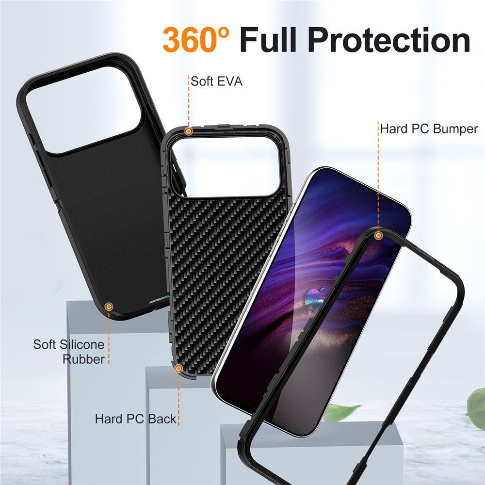 For iPhone 17 Pro Max Case PC + Silicone + EVA 3 in 1 Shockproof Phone Cover
