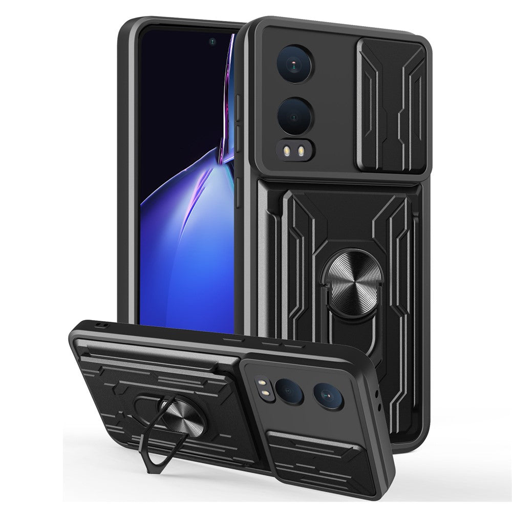 For OnePlus Nord CE4 Lite 5G Case PC + TPU Kickstand Phone Back Cover with Camera Slider