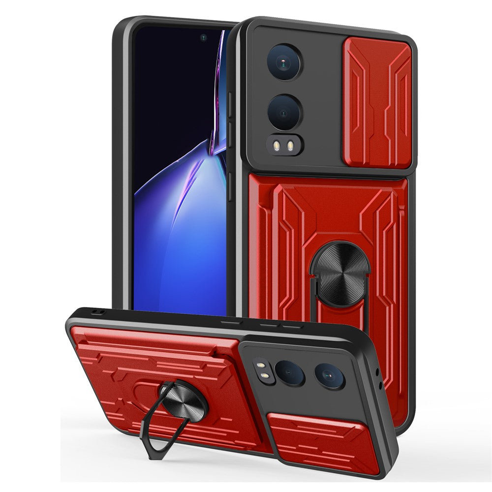 For OnePlus Nord CE4 Lite 5G Case PC + TPU Kickstand Phone Back Cover with Camera Slider