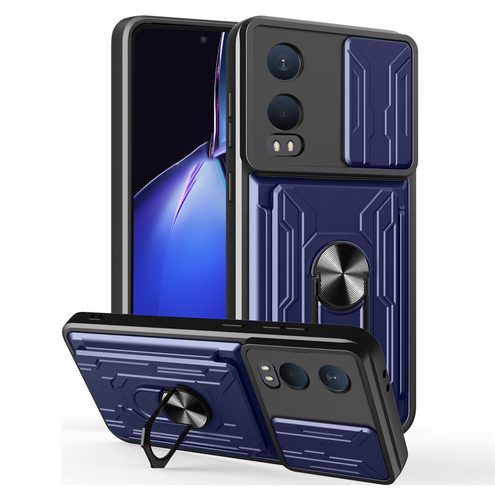 For OnePlus Nord CE4 Lite 5G Case PC + TPU Kickstand Phone Back Cover with Camera Slider