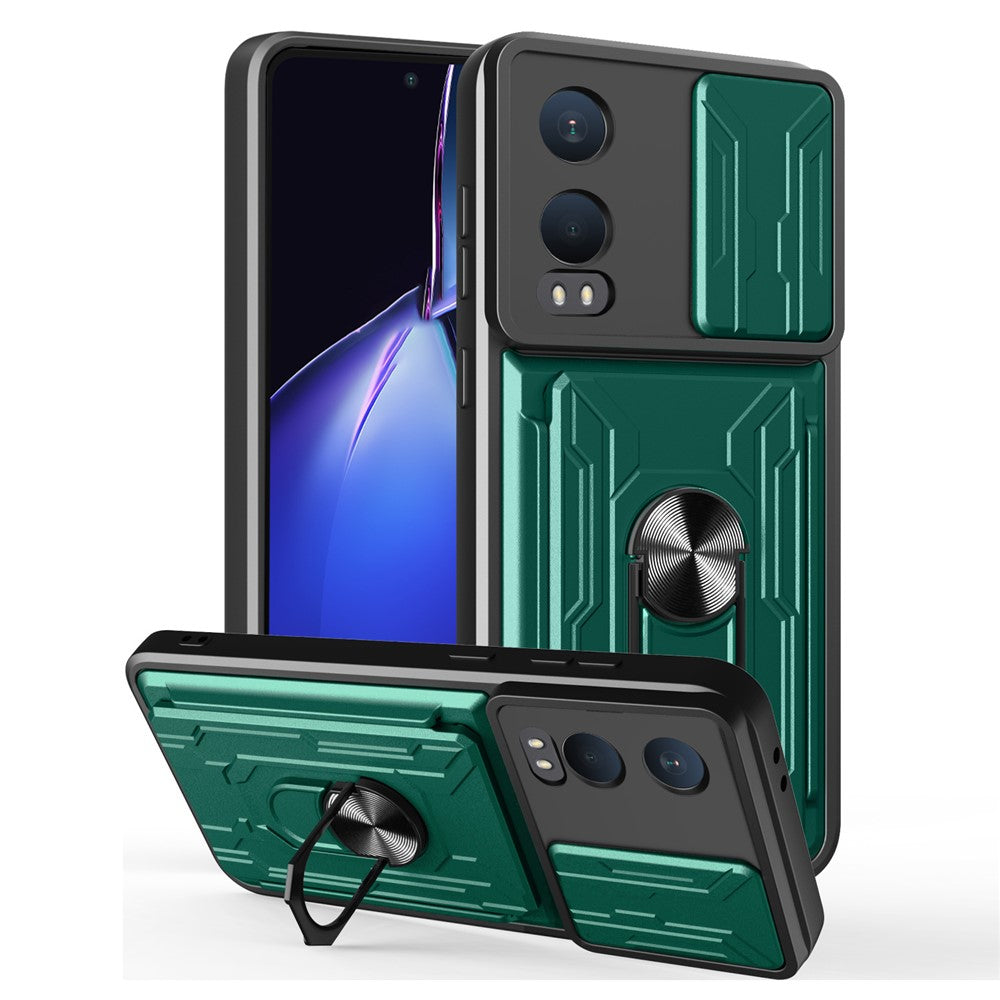 For OnePlus Nord CE4 Lite 5G Case PC + TPU Kickstand Phone Back Cover with Camera Slider