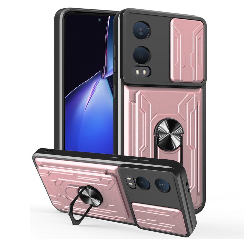 For OnePlus Nord CE4 Lite 5G Case PC + TPU Kickstand Phone Back Cover with Camera Slider