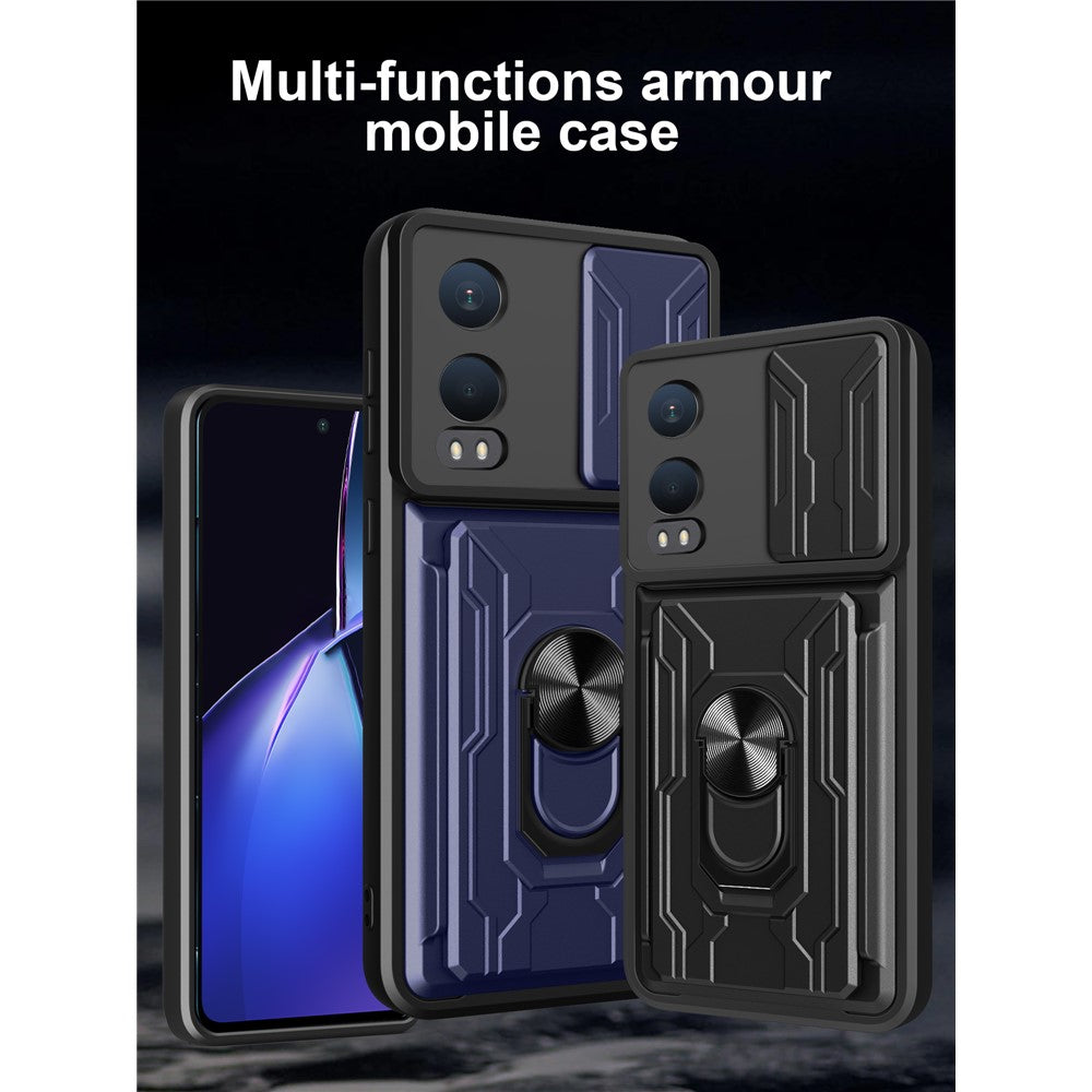 For OnePlus Nord CE4 Lite 5G Case PC + TPU Kickstand Phone Back Cover with Camera Slider