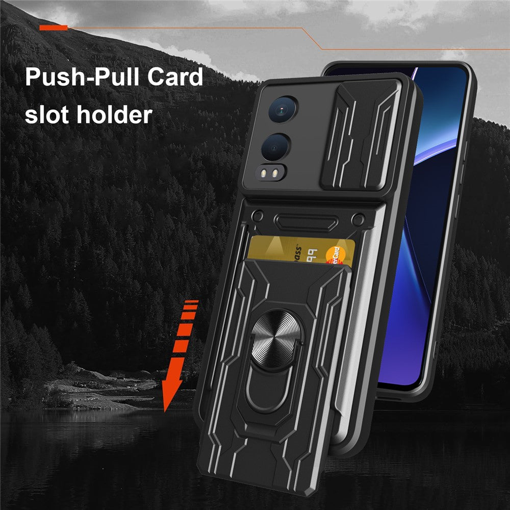 For OnePlus Nord CE4 Lite 5G Case PC + TPU Kickstand Phone Back Cover with Camera Slider
